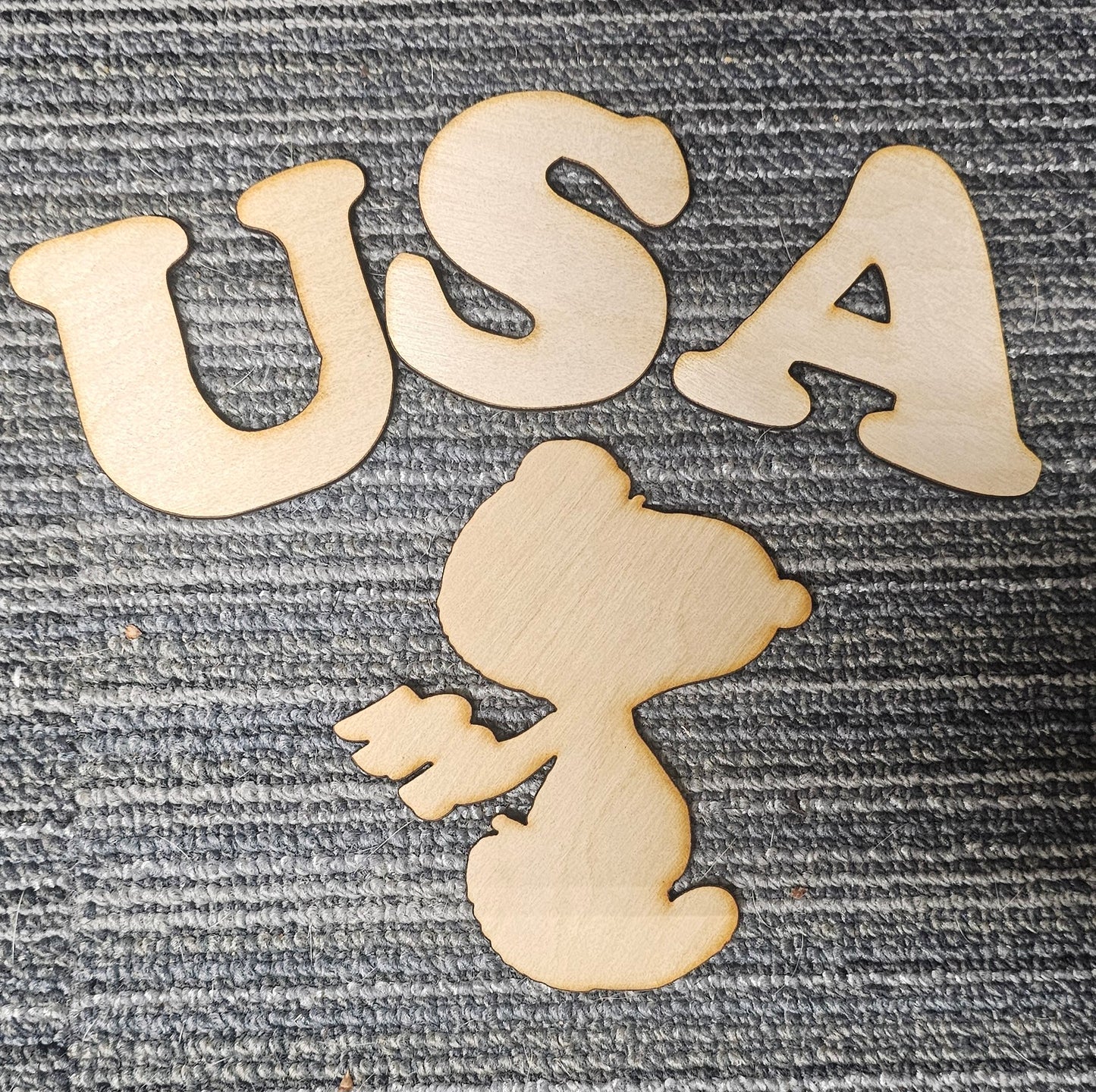 USA and snoopy wood only