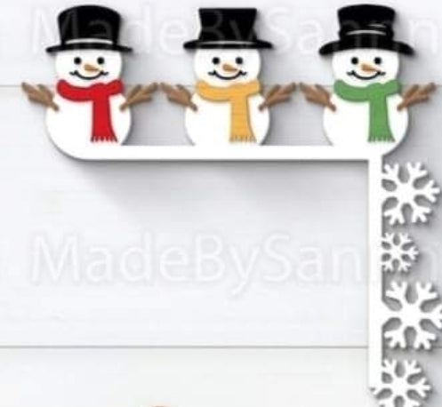 Corner door trim snowmen