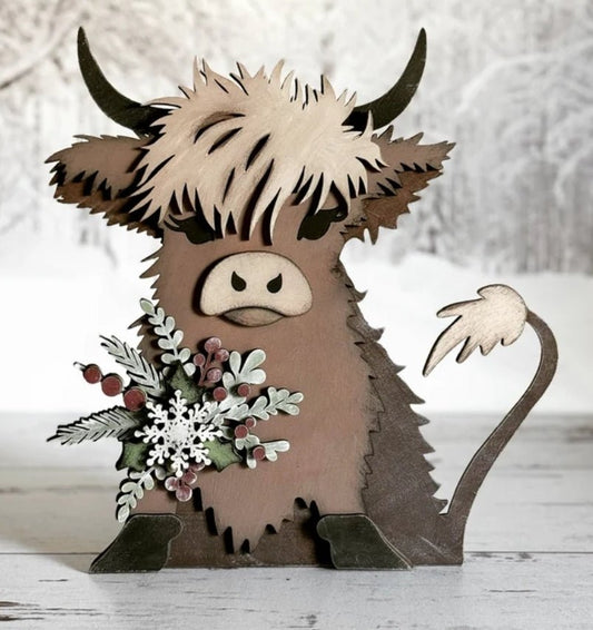 Christmas highland cow - Custard cuts