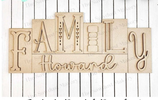 Custom family sign - Custard cuts