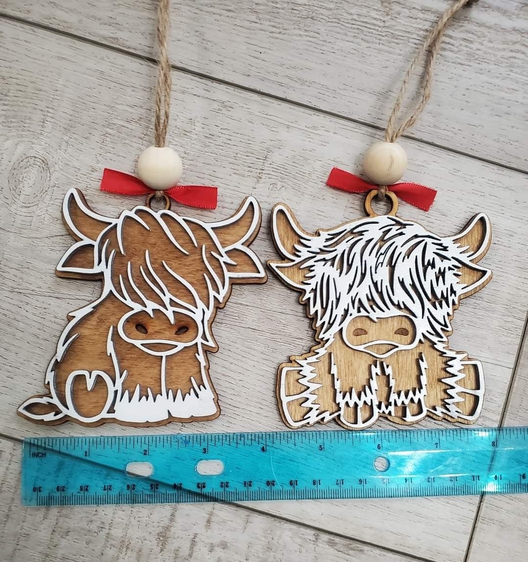 High land cow ornaments - Custard cuts