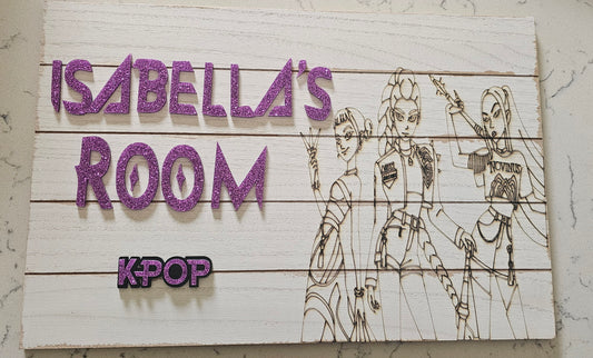 Kpop character room sign