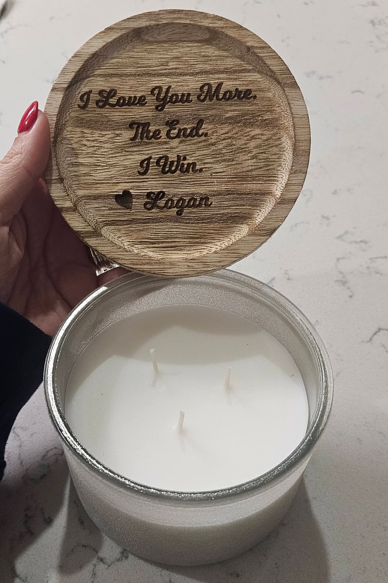 I love you more candle